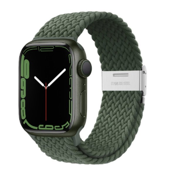 NEW Adjustable Green Braided Solo Loop For Apple Watch - Picture 1 of 4